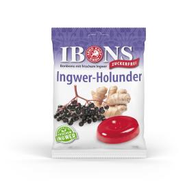 Ibons Ingwer Holunder o.Zucker Tüte Lutschbonbons